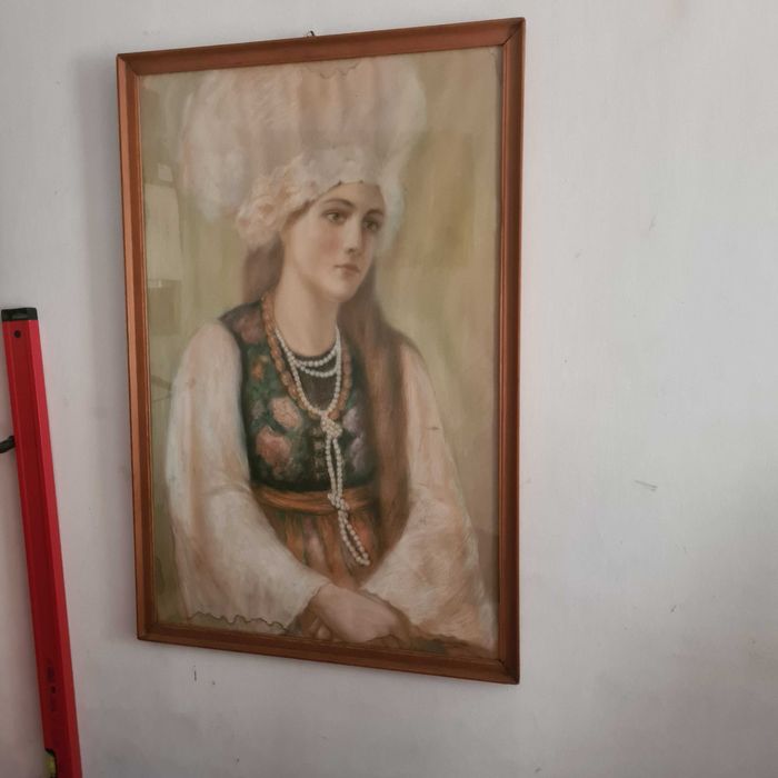 Pastel duży obraz portret kobiety