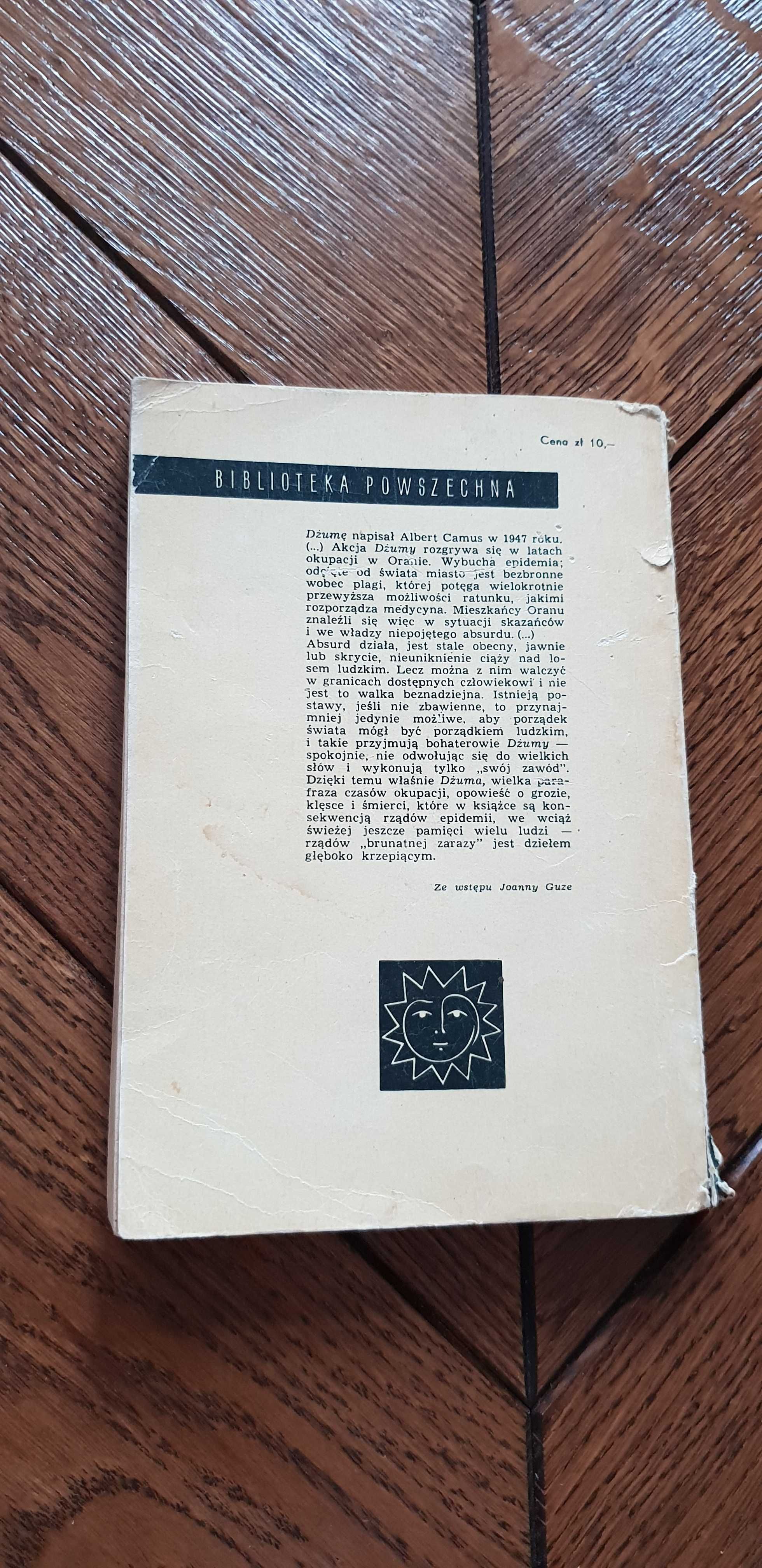 Książka rok 1966 "Dżuma" Albert Camus