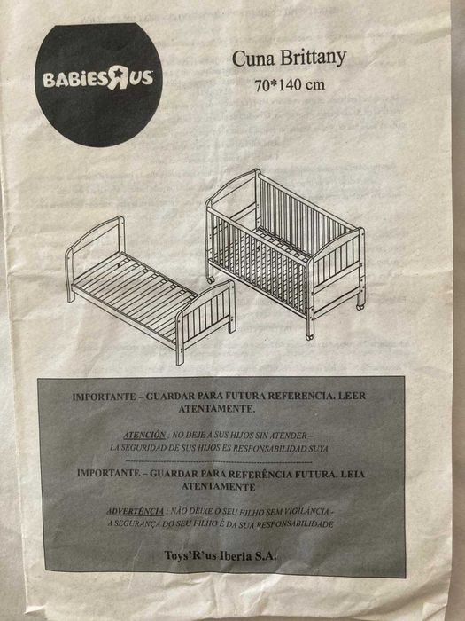 Berço/cama Brittany Toysrus 70x140