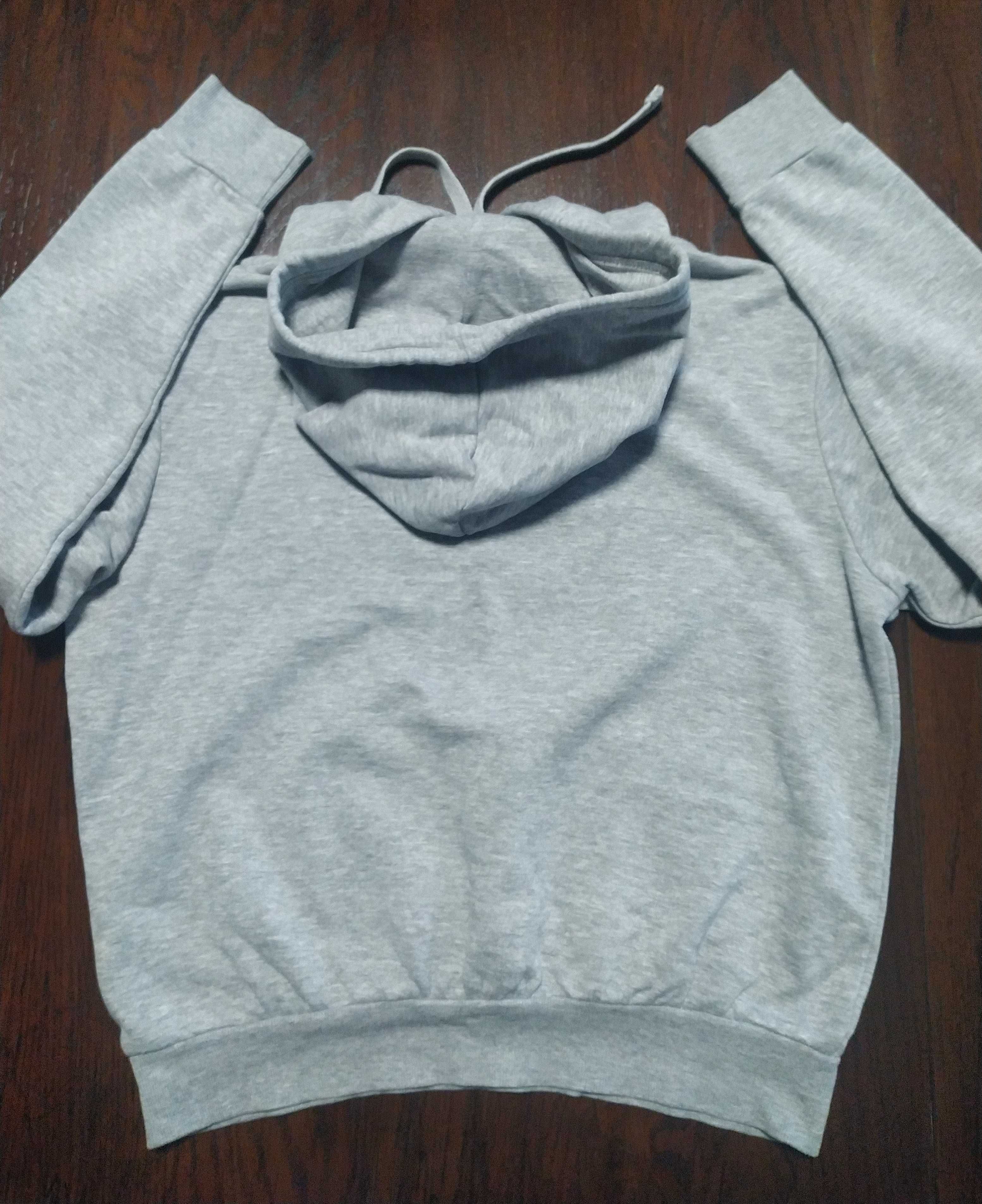 Szara bluza z kapturem H&M Basic r.S
