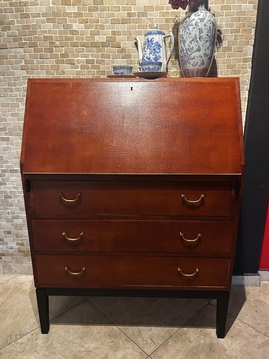 Sekretarzyk biurko lata 50 te Dania dunski drewniany