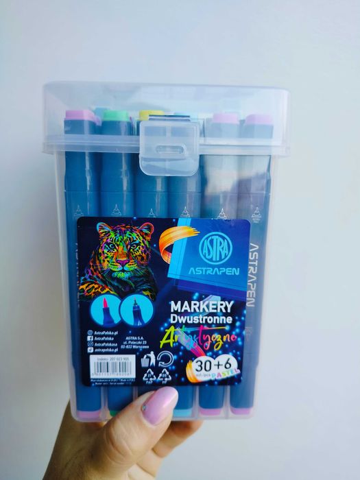 Astra markery dwustronne artystyczne 36 szt. w pudełku pastelowe