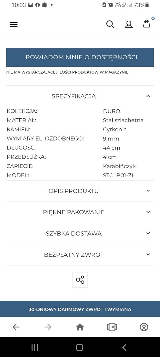 Komplet biżuterii Sadva