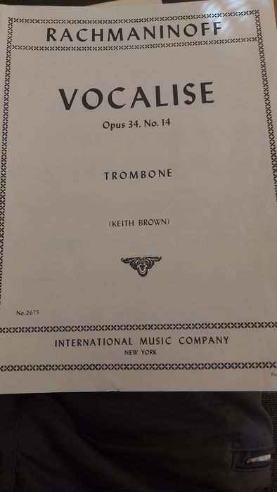 Vocalise para trombone e piano