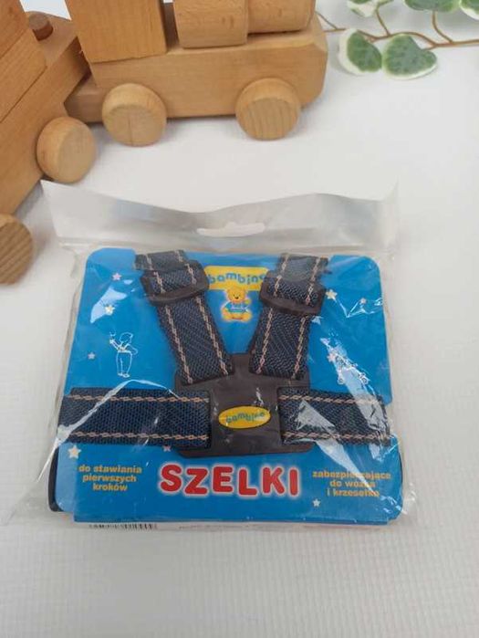 Granatowe Niemowlęce Dziecięce Szelki Spacerowe Zabezpieczające Smycz