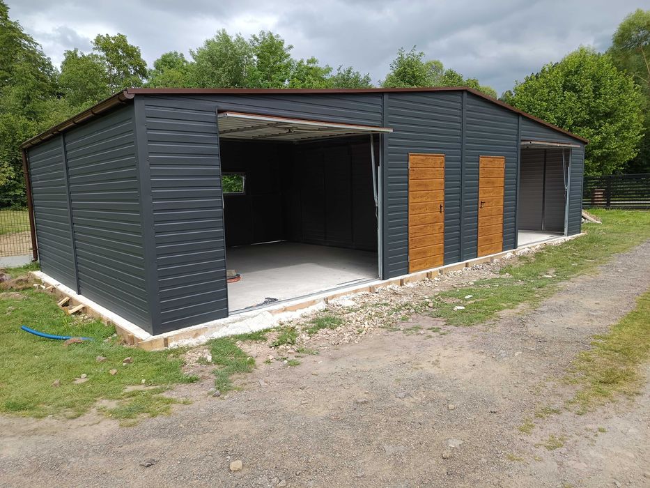 Garaż blaszany garaże blaszane garaż blaszak 12*6 profil 7*5 producent