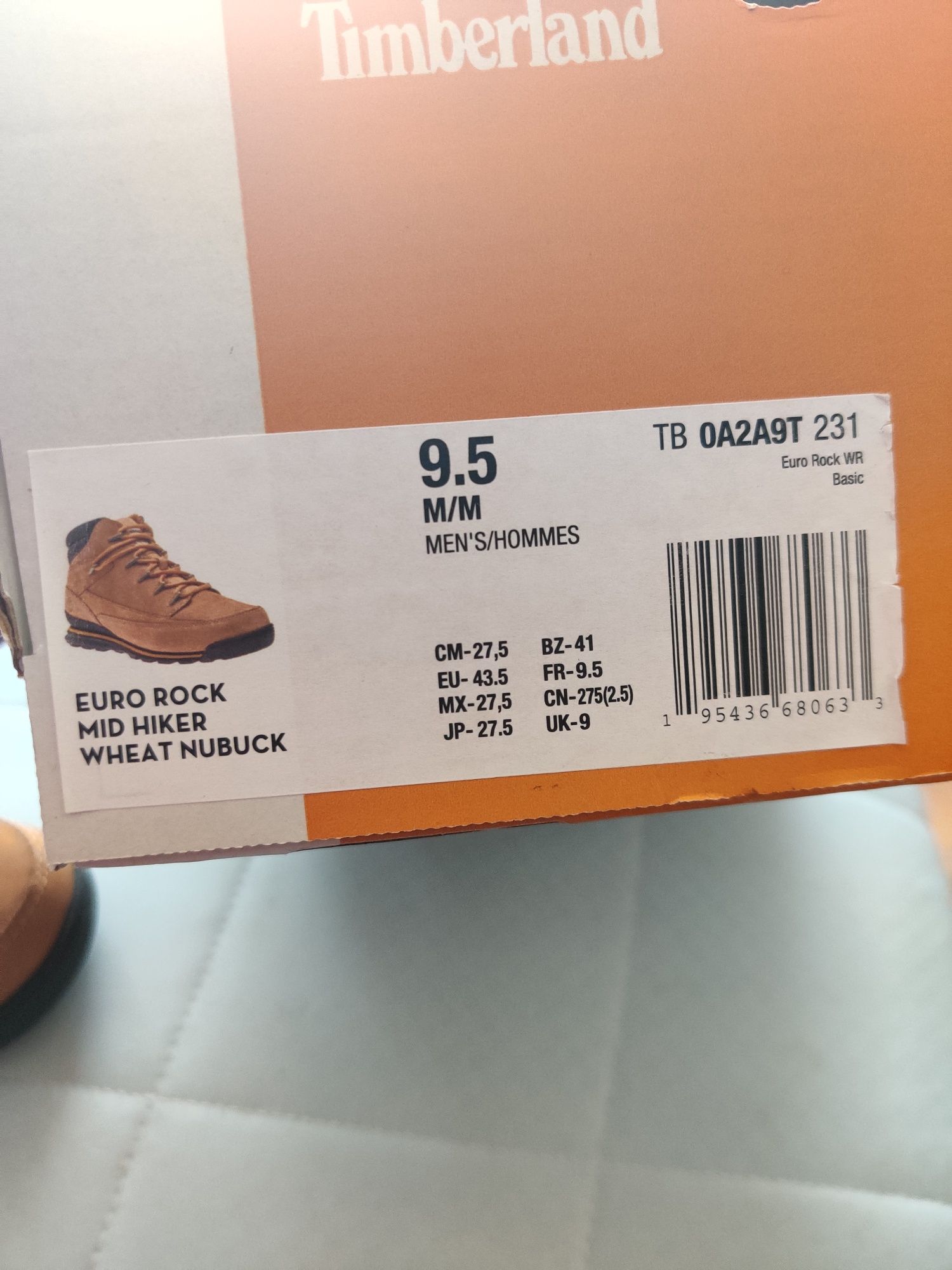Buty trekkingowe Timberland euro rock mid hiker wheat nubuck 43.5 EU 9