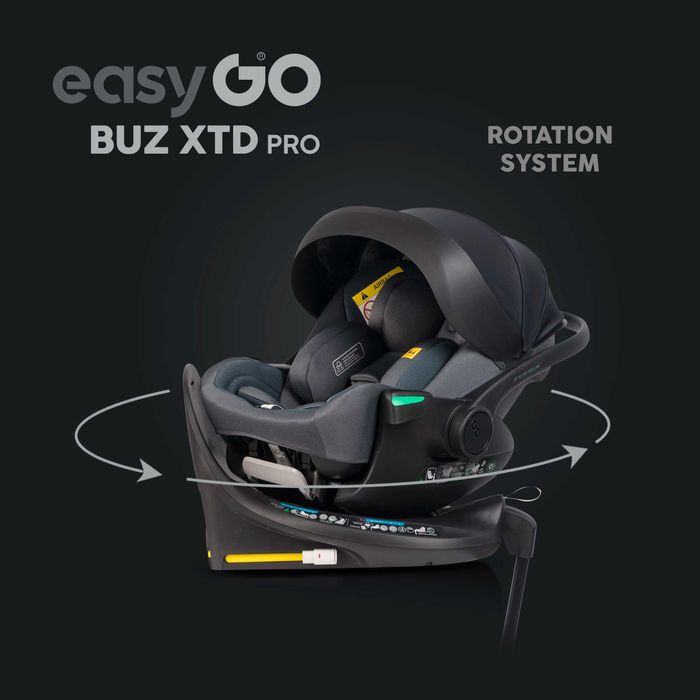 Fotelik Nosidełko EasyGo BUZ XTD PRO z BAZĄ ISOFIX 0-13 kg ROZKŁADANY