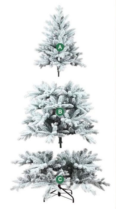 ПРОСТА ЗБІРКА Різдвяна ялинка 152 см з ефектом засніженості штучна
