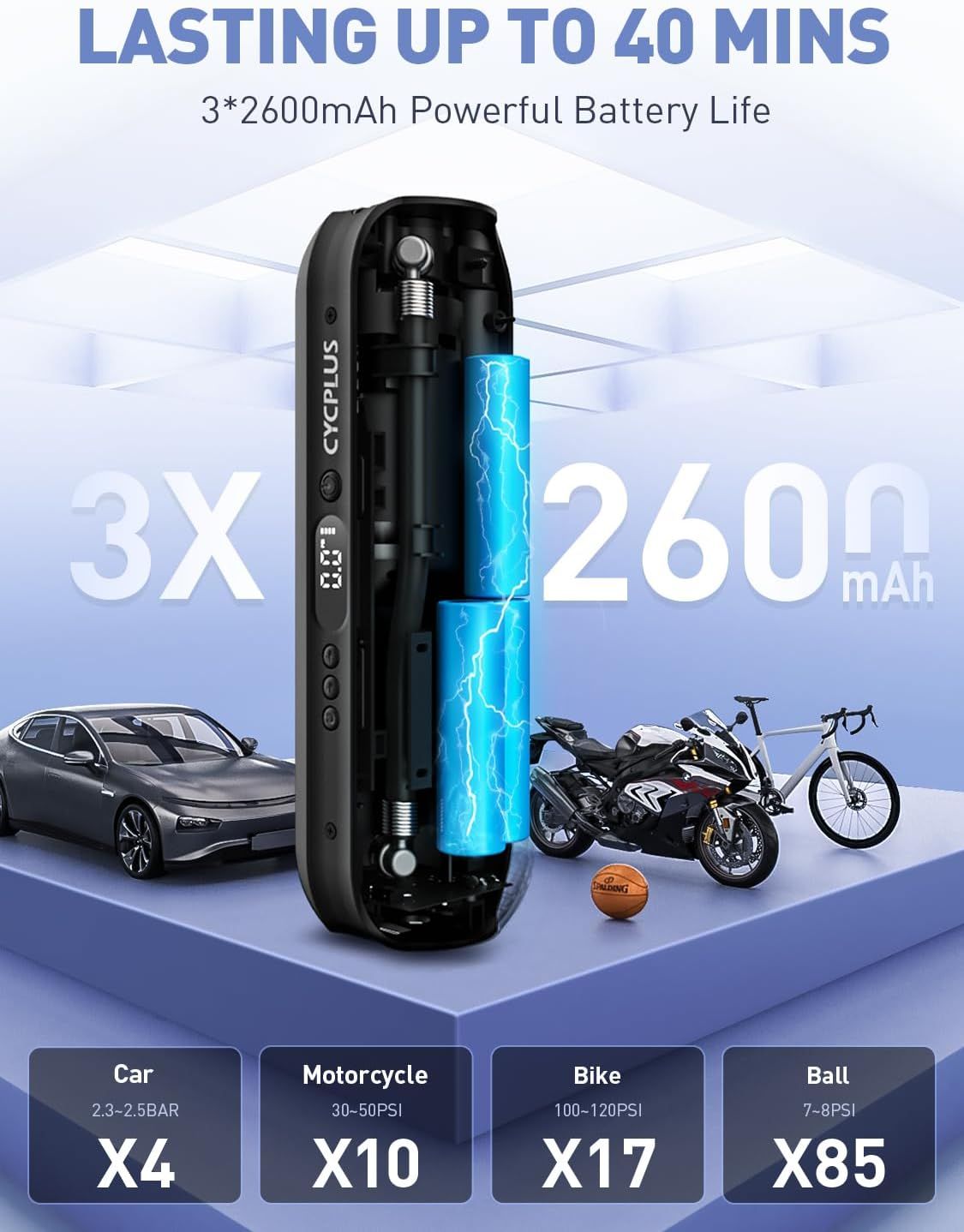 Przenośny kompresor powietrza do roweru CYCPLUS DC/AC 2