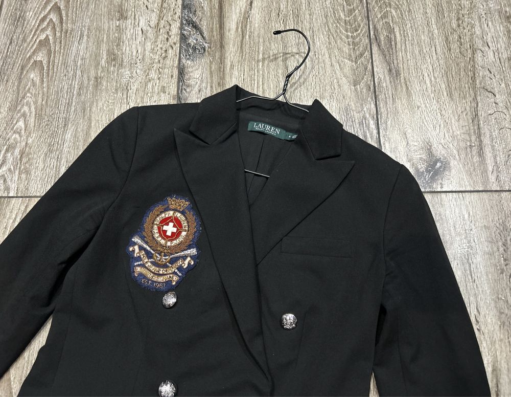Damska marynarka dwurzędowa RALPH LAUREN Styl Marynarski roz 4