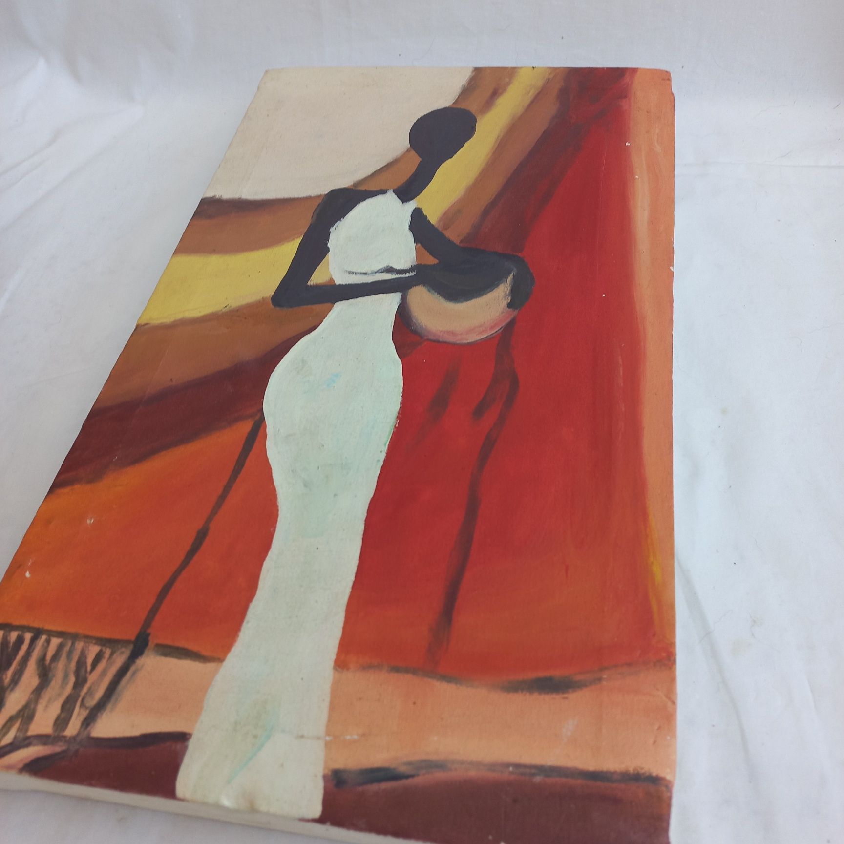 Quadro pintado à mão angolano