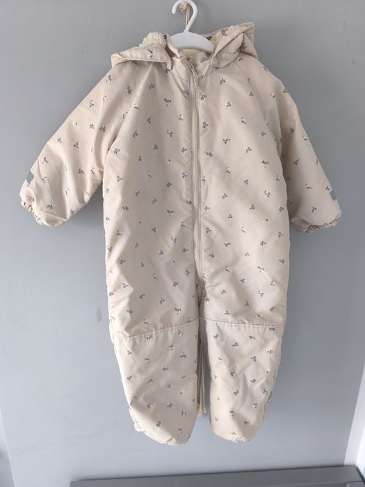 Kombinezon zimowy H&M 104cm beżowy w kwiatki