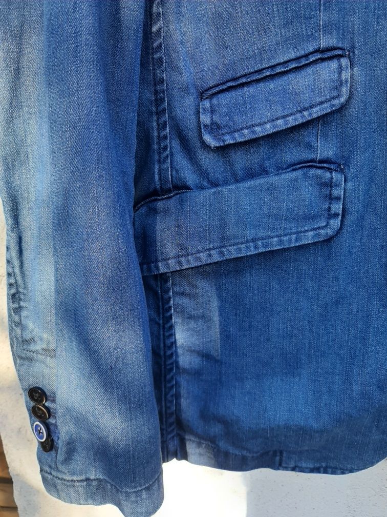 marynarka męska, jeans, niebieska