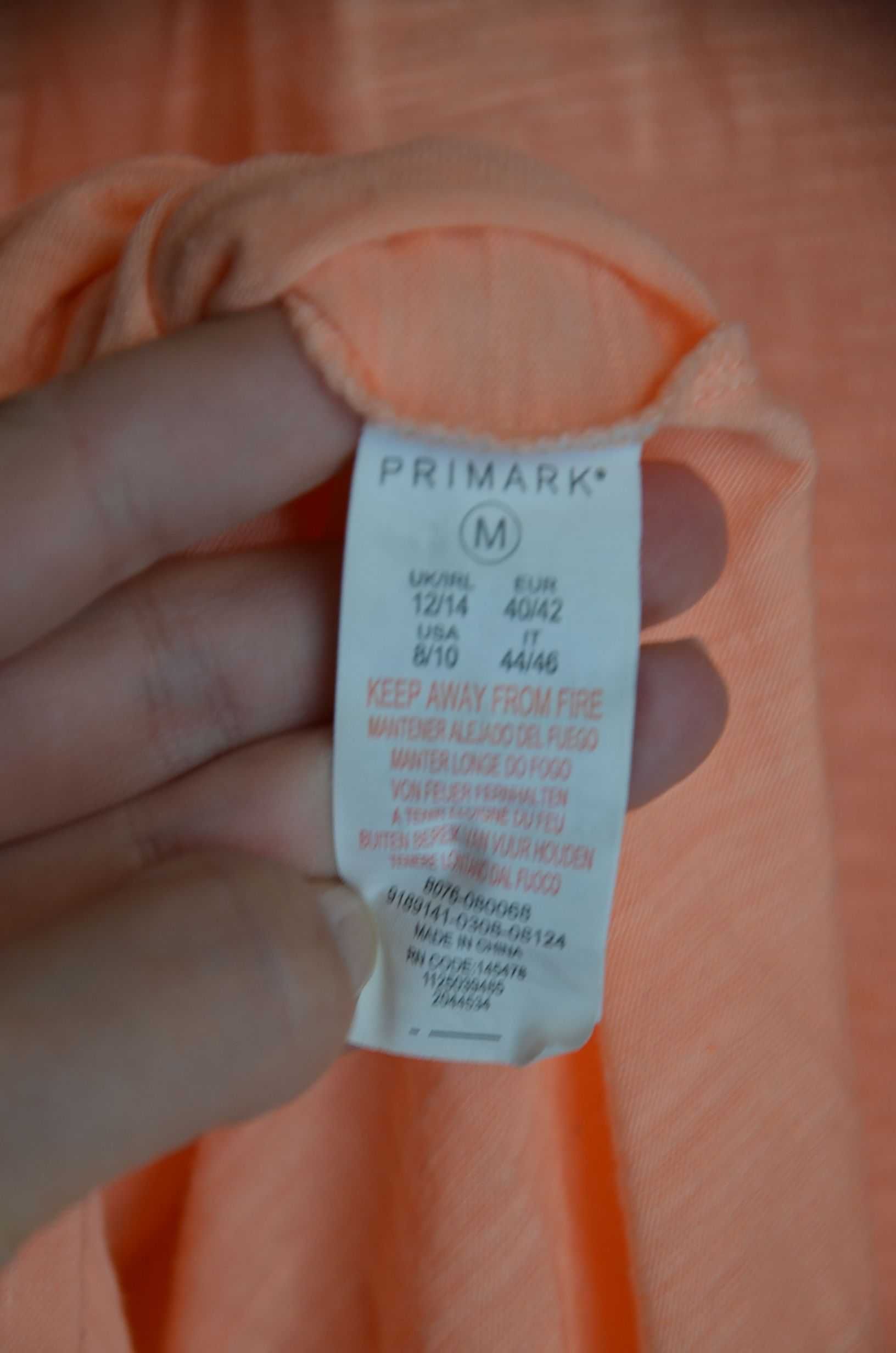 Bluzka bez rękawów pomarańczowa neonowa cienka letnia M L XL 40 42