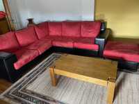 Sofa vermelho e preto