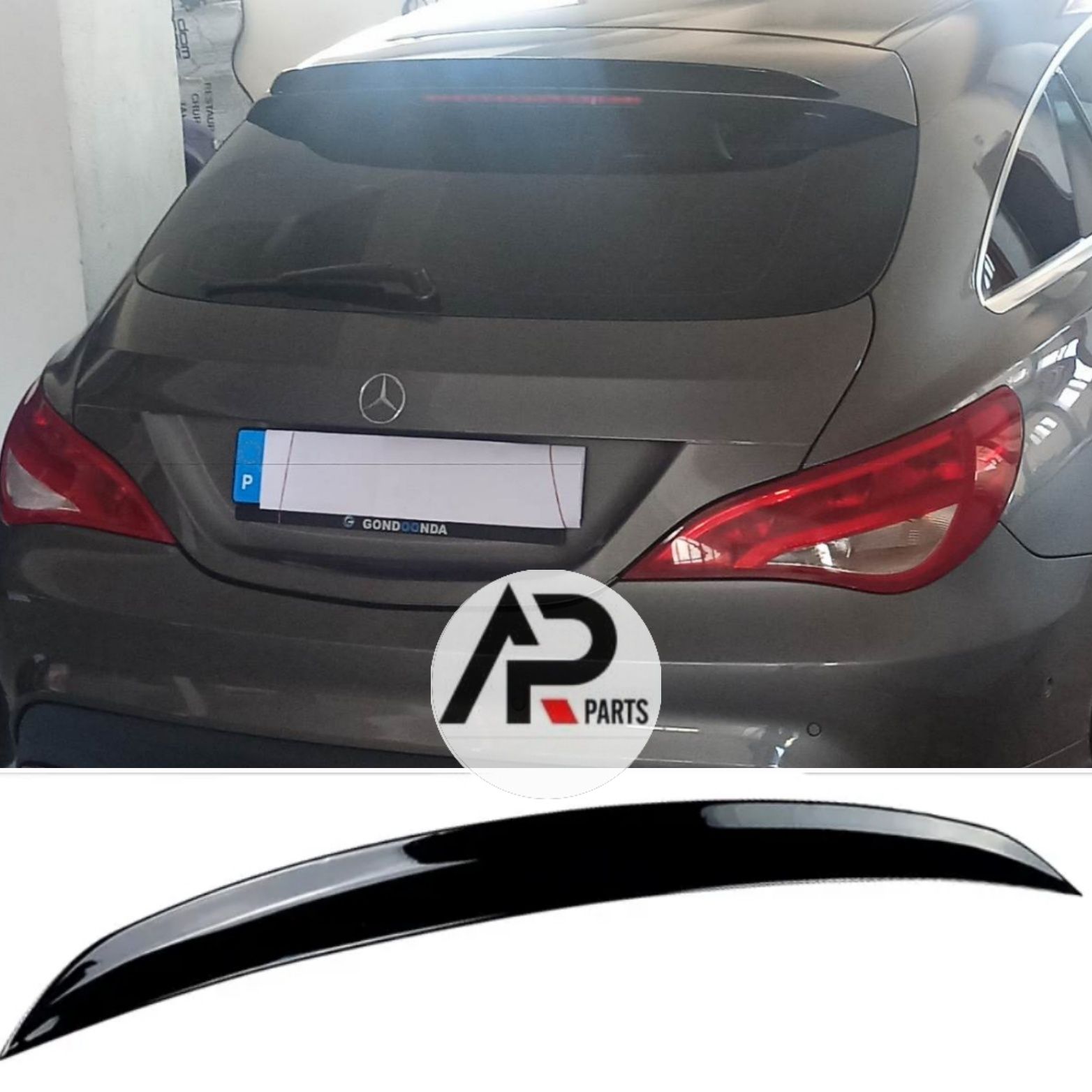 Mercedes w117 x117 aileron spoiler mala amg preto brilhante