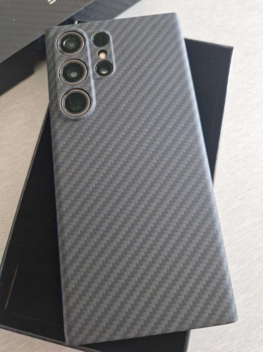 Minimalne Mocne Etui Case Samsung S23 ULTRA Carbon Prawdziwe Węglowe