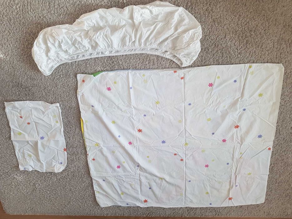 !STAN BDB! Komplet pościeli dla dziecka 110x125/35x55cm+prześcieradło