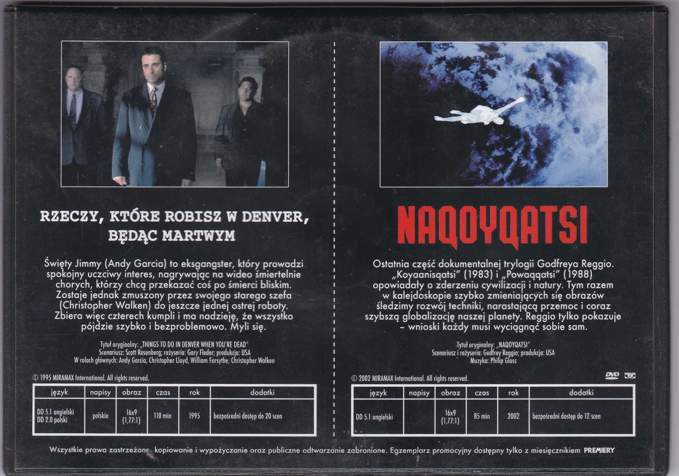 Naqoyqatsi, + Rzeczy które robisz w Denver będąc martwym . DVD