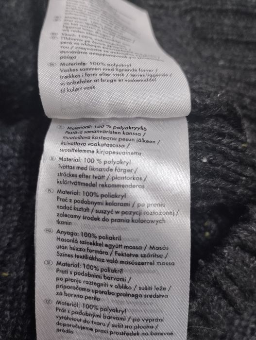 Livergy męski gruby sweter golf szary 100% akryl XXXL