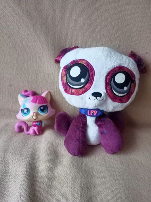 LITTLEST PET SHOP figurka kotek interaktywny miałczący + panda pluszak