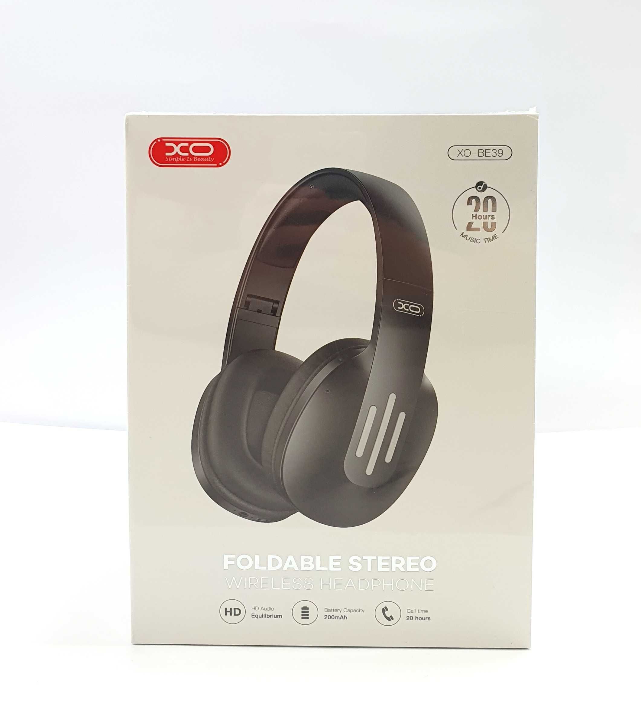 XO Słuchawki Bluetooth Nauszne BE39 - Czarne