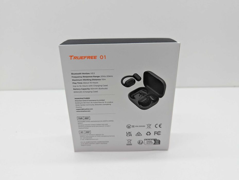 Słuchawki bezprzewodowe Truefree O1 Open Ear Bluetooth 5.3 czarne