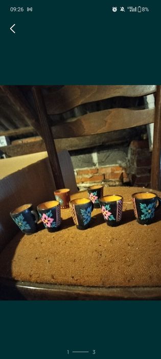 Kieliszki prl drewniane