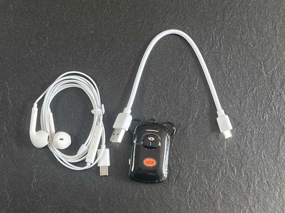 Cyfrowy dyktafon z redukcją szumów, wbudowany mikrofon 16 GB czarny