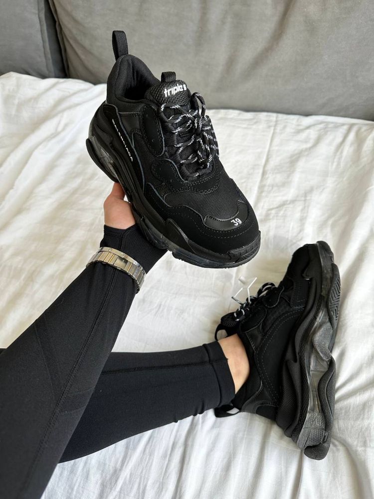 Buty Balenciaga Triple S clear sole black