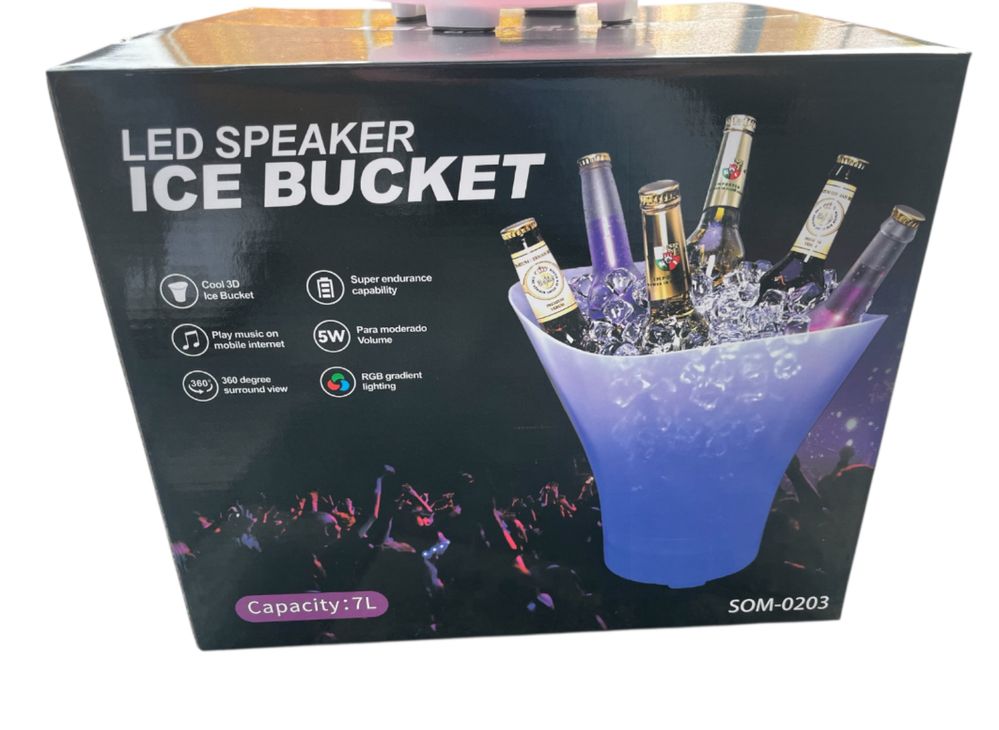 Wiaderko na lód coller pojemnik 7 lit Glosnik podswietlenie RGB