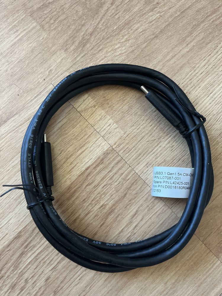 ORYGINALNY KABEL HP USB-C TYP-C PD 100W 5A 1,8m do stacji dokującej