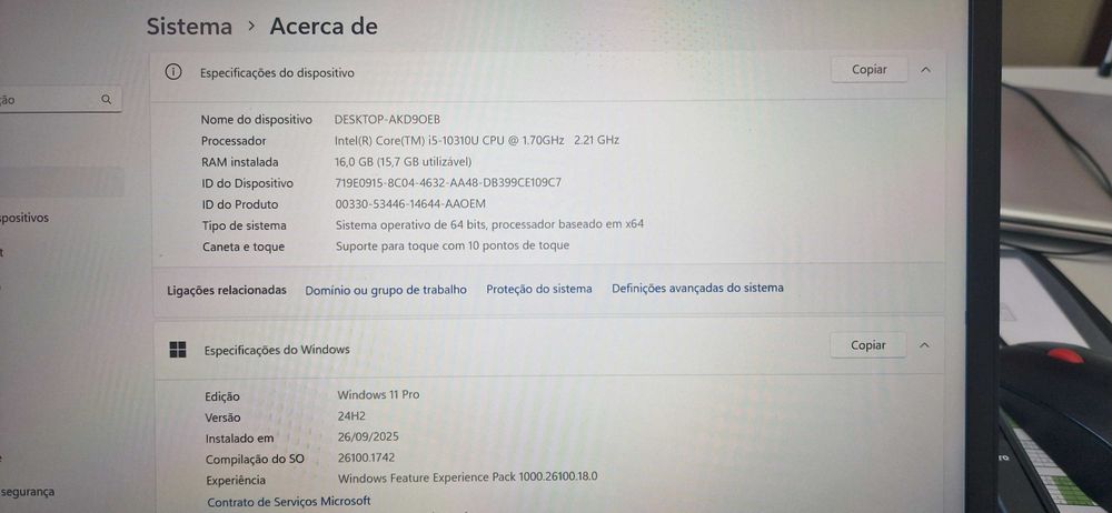 Lenovo Thinkpad I5vPro gen10 Win 11 Praticamente NOVO ecra TOUCH