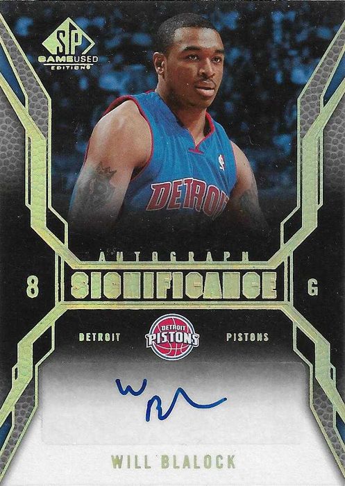 Karta NBA z autografem Will Blalock Detroit Pistons