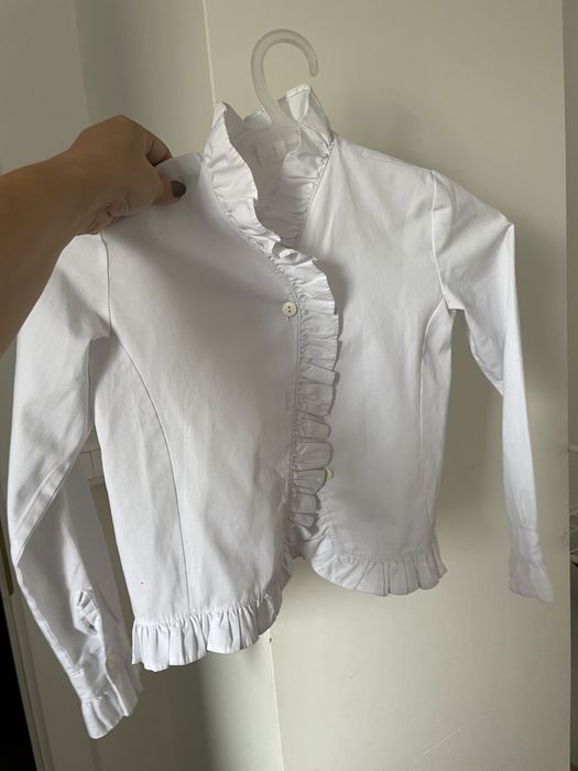 Biała bluzka dziewczeca do szkoły 5-6lat 110xm