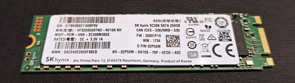 Dysk SK hynix SSD m.2 SATA 256 GB stan bdb
