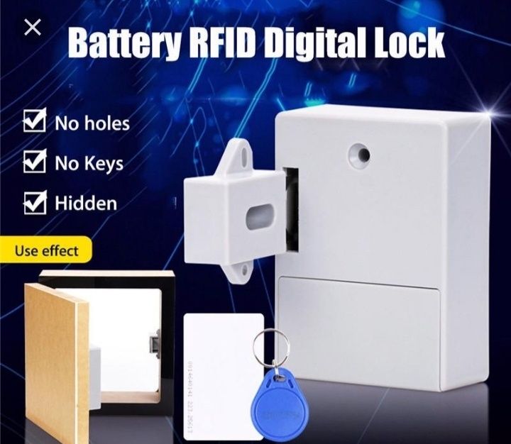 Электронный скрытый RFID замок с 3 ключами
