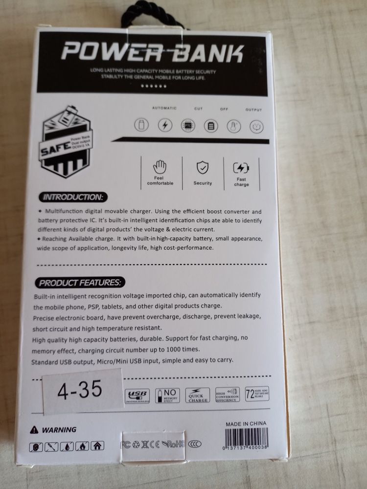 Ультратонкий пауербанк power bank 10000