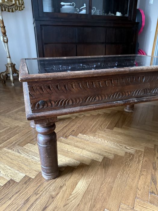 Stół Indyski palisander rzezbiony 90x60x46cm idealny stan