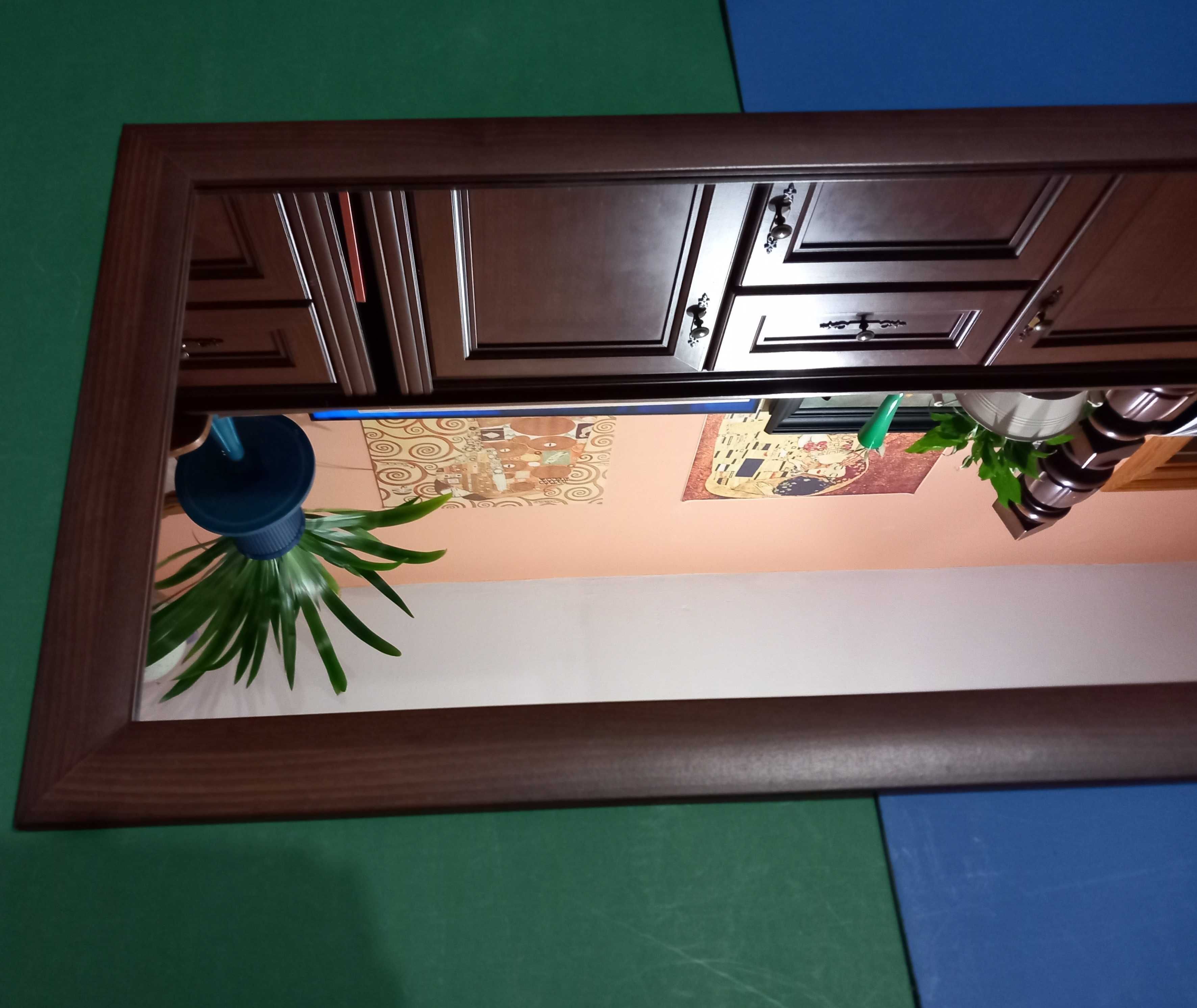 Lustro wiszące rama MDF heban 82x45cm pionowe