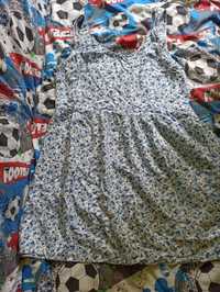 Sukienka mini, niebieska sukienka w kwiaty