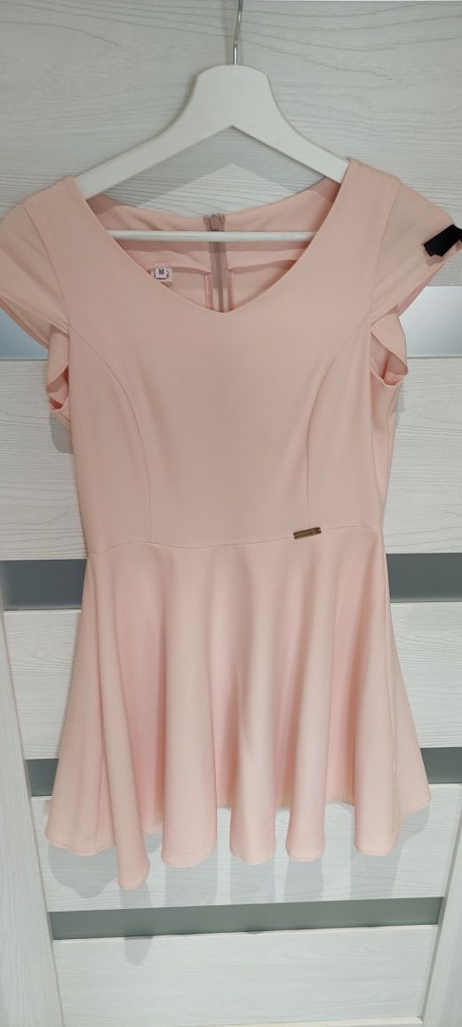 Elegancka sukienka pudrowy róż S/M