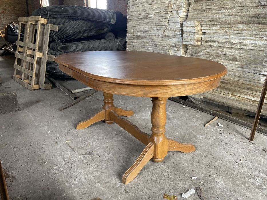 Стіл розкладний з масиву дуба + стільці 10шт