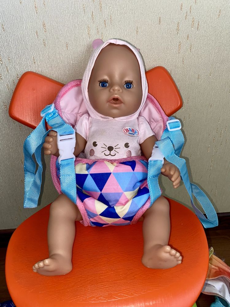 Интерактивная кукла Беби Борн голубые глаза Baby Born + 12 пар ОДЕЖДЫ