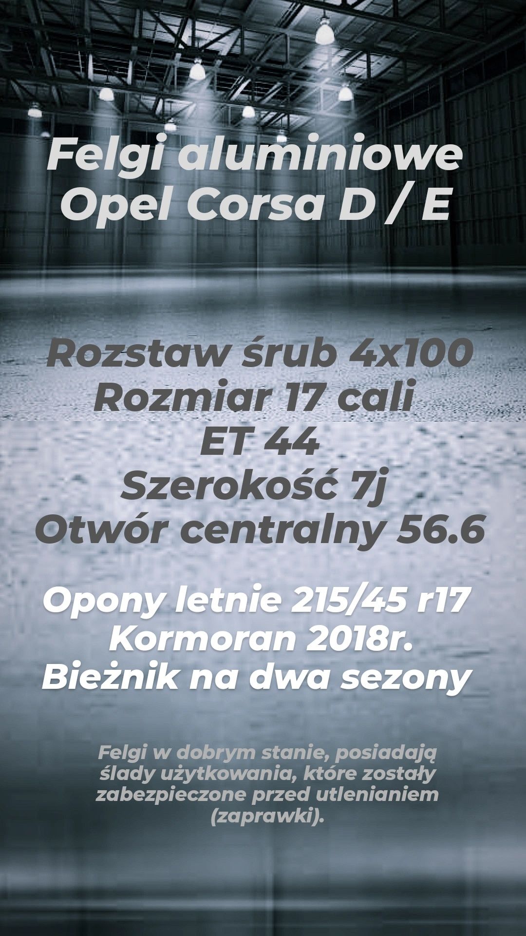 Opel Corsa D E koła felgi aluminiowe 4x100 opony 215/45 r17 letnie