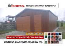 CIEMNY DĄB / ORZECH - Garaż Blaszany | Drewnopodobny | - ROMSTAL*