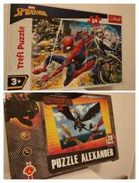 Zestaw 2x puzzle maxi 20 i 24 el Trefl Spiderman Smok Marvel duże