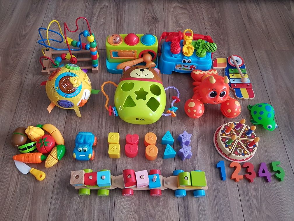 Zabawki dla chłopca 1-2 lata (krab, kształty, kula hula, tor i inne)