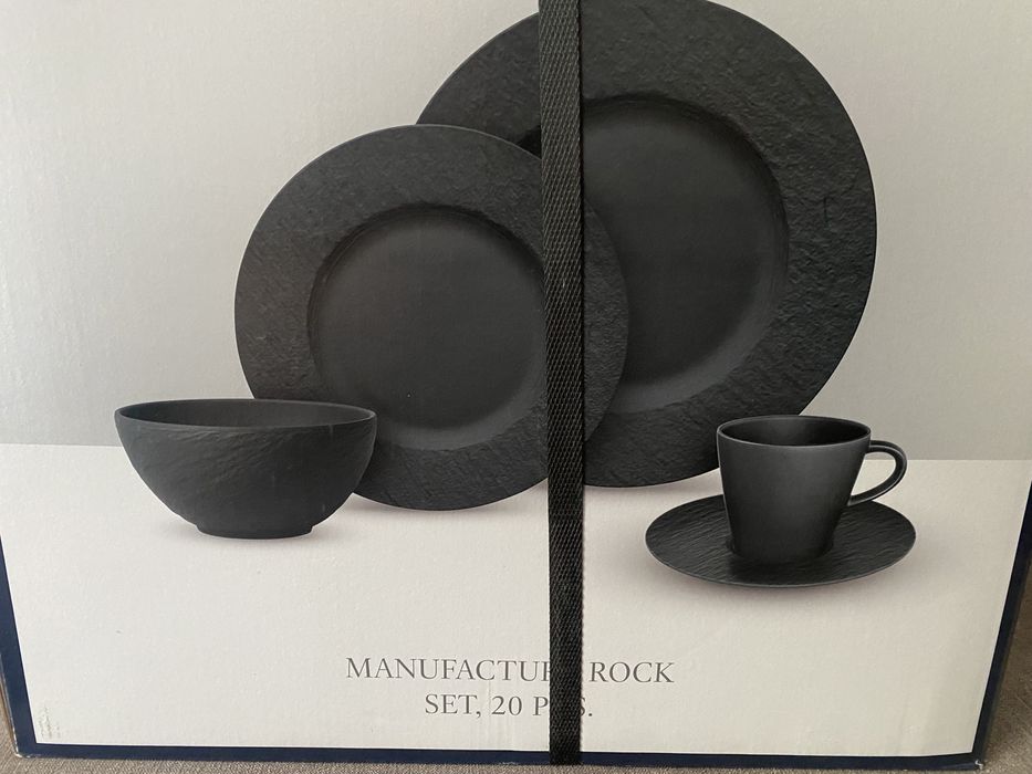 Zastawa villeroy boch manufacture rock 20 elementwo czarna